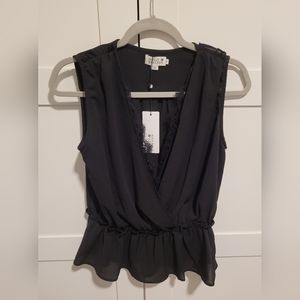 NWT Black wrap top
